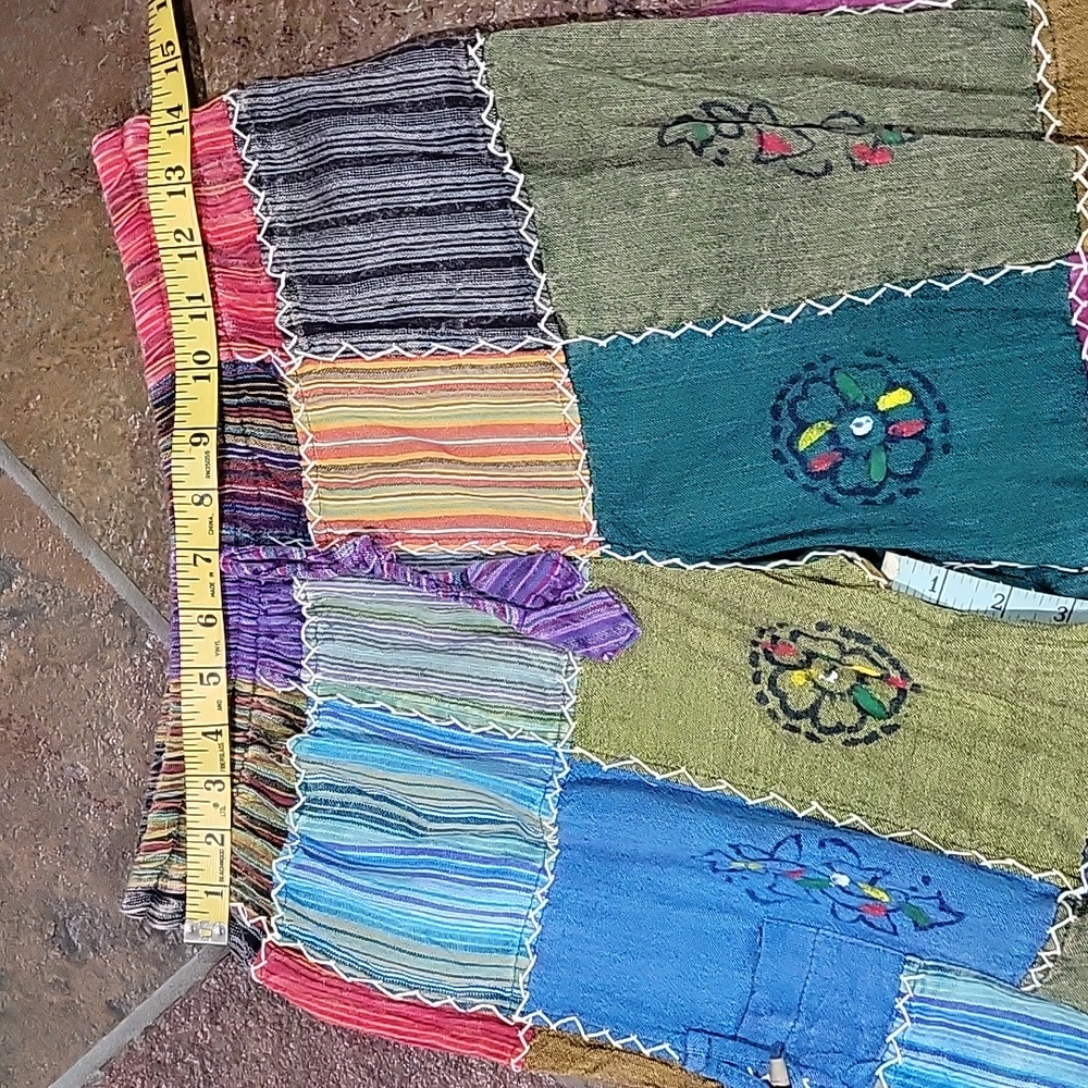 Rising International Patchwork Side Pocket Hippie… - image 3